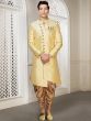 Golden Colour Brocade Fabric Men's Indowestern.