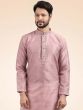 Purple Embroidered Banarasi Silk Kurta Pajama