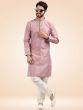 Purple Embroidered Banarasi Silk Kurta Pajama