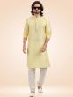 Yellow Thread Embroidered Kurta Pyjama Set