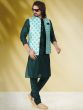 Green Readymade Kurta Pyjama In Silk