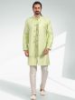 Green Kurta Pajama With Embroidered Jacket