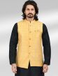 Black Art Silk Kurta Pyjama With Jacket