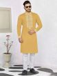 Yellow Kurta Pajama With Embroidery