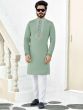 Green Kurta Pyjama With Embroidery