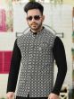 Black Kurta Pyjama With Embroidered Nehru Jacket