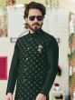 Green Festive Kurta Nehru Jacket Set