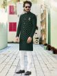 Green Festive Kurta Nehru Jacket Set