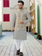 Silver Jacquard Festive Kurta Pajama Set