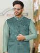 Green Kurta Pajama With Velvet Jacket