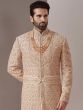 Cream Thread Embroidered Wedding Sherwani For Men