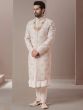 White Silk Sherwani With Anarkali Kurta Set