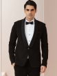 Black Embroidered Tuxedo Suit For Men