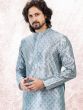 Blue Party Wear Printed Kurta Pajama