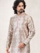 Beige Festive Kurta Pajama In Banarasi Silk