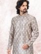 Silver Party Wear Kurta Pajama In Silk