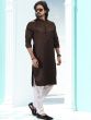 Readymade Brown Woven Silk Kurta Pajama