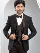 Deep Brown Italian Jute Textured Mens Tuxedo