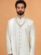 White Wedding Embroidered Grooms Sherwani