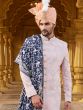 Pink Floral Embroidered Sherwani For Mens