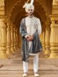 Beige Mens Sherwani With Embroidered Stole