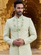 Green Stone Embellished Sherwani For Mens