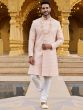 Pink Mens Sherwani In Geometric Pattern