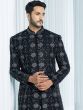 Black Embroidered Menswear Indowestern