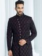 Wine Color Angrakha Pattern Indowestern For Mens