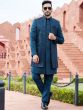 Blue Sequin Embroidered IndoWestern Set