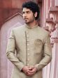 Beige Angrakha Style Indowestern For Men