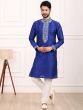 Blue Color Kurta Pajama In Silk Fabric