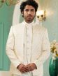 Cream Color Jacketed Style Jodhpuri Suit