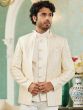 Cream Festive Bandhgala Suit With Jacket