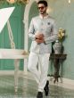 Grey Stylish Jodhpuri Suit For Mens In Silk