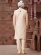 Ivory Golden Mens Sherwani With Churidaar In Silk
