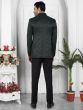 Dark Green Floral Embellished Mens Bandhgala Suit