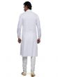 White Silk Readymade Kurta Pyjama For Mens