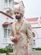 Ivory Cream Peacock Thread Embroidered Sherwani