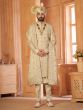 Golden Men's Wear Thread Embroidered Sherwani Set