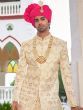 Warm White Embroidered Sherwani With Anarkali Kurta