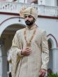 Ivory Readymade Men's Sherwani In Anarkali Style