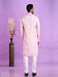 Light Pink Jacquard Silk Mens Kurta Pyjama