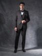 Black Cutdana Lapel Tuxedo Suit In Imported Fabric