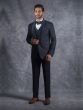 Blue Three Piece Mens Tuxedo Suit In Terry Rayon