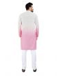 Light Pink Cotton Kurta Pyjama Set For Mens In Shaded Pattern