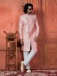 Pink Achkan Style Wedding Wear Mens Indowestern Sherwani