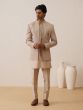 Ivory Cream Short Length Mens Indowestern Set With Open Jacket