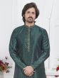 Rama Green Mens Festive Wear Kurta Pyjama Set