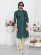 Rama Green Mens Festive Wear Kurta Pyjama Set